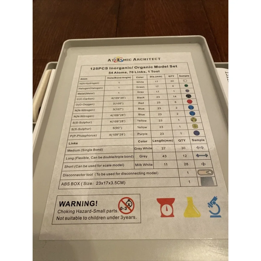 Molecular Atomic Modeling‎ Kit Chemistry 125 Pc Set Student Edition Complete